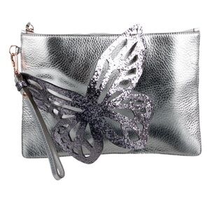 Sophia Webster - Silver Butterfly Wristlet Clutch